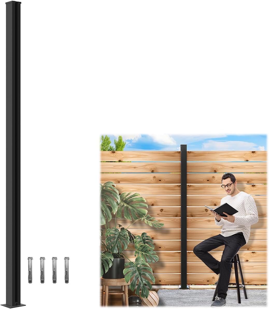 24 Pack Privacy Fence Post Spacer, Matte Black Metal Gap Alignment Tool for DIY Fence Installation