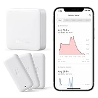 Vista 10 de SwitchBot IP65 Termómetro Higrómetro para interiores y exteriores inalámbrico Alcance Bluetooth de 394 pies, termómetro para refrigerador