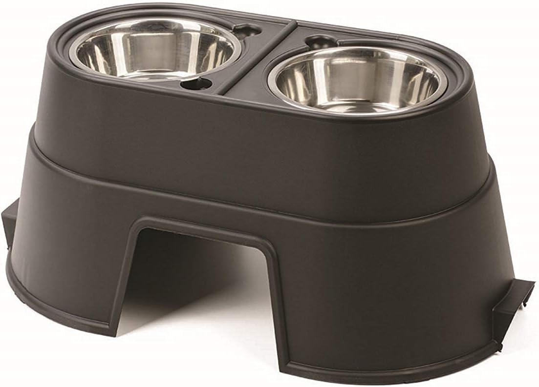 OurPet's Comfort Diner Elevated Dog Food Dish (Bowls Available in 4", 8 inches and 12 inches for Large ; Medium and Small Dogs); Black; 12-inch