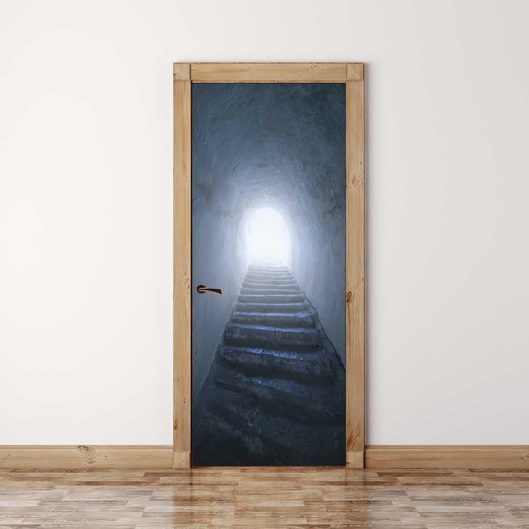 RoyalWallSkins Door Mural Wall Sticker Hope Upstairs - Bubble Free Version, Semi-Glossy, Self Adhesive Peel & Stick Door Wrap (36 x 80)