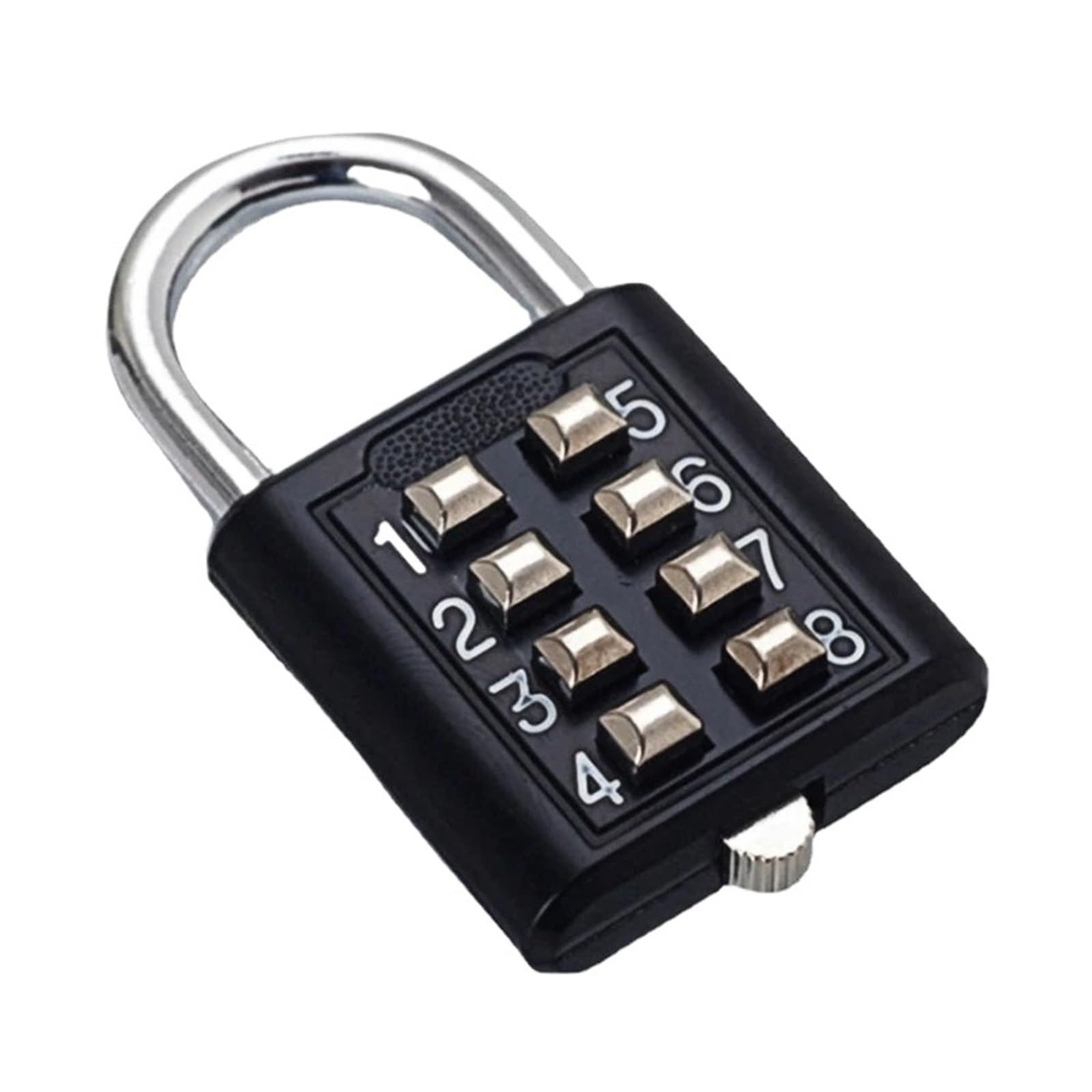 Vorhängeschloss mit 8-stelligem Passwort-Code-Kombination, Zinklegierung, Koffer für Gepäck, Reisecode, intelligentes Schloss, Code, Diebstahlsicherung (Farbe: Schwarz)