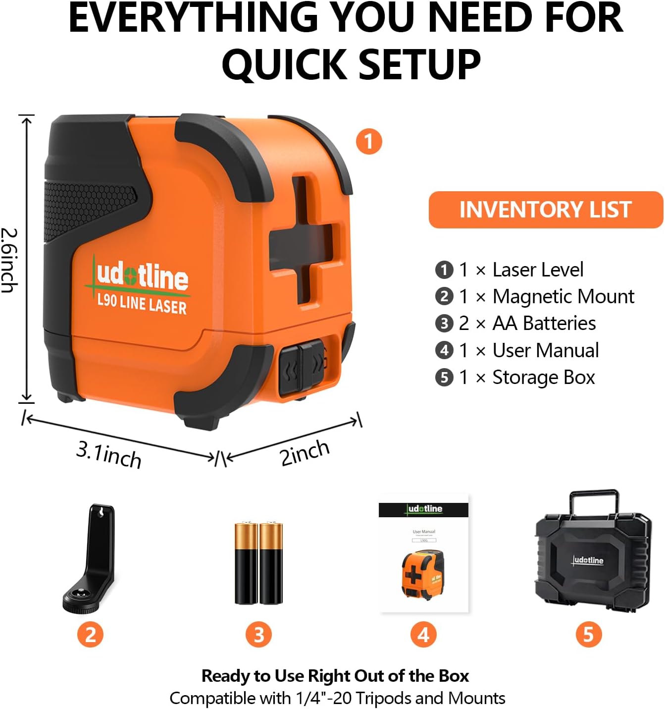 L90 Pocket Cross-Line Laser – Compact and Durable Self-Leveling Green Laser Level with Pendulum Lock, Withstands 4-FT Drops. Ideal for Picture Hanging, Cabinets, Tile, and DIY Home Projects