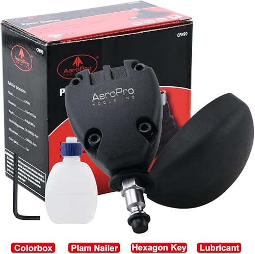 Miniatura 8 de AEROPRO TOOLS - Clavadora de palma neumática con punta magnética, pistola de clavos para colgadores de vigas, clavadora de conector de metal, mini