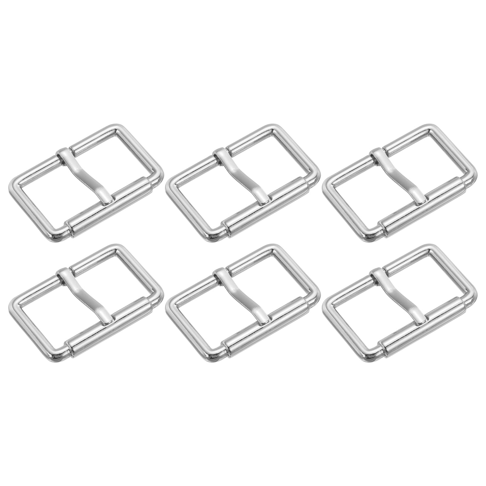 uxcell Metal Roller Buckles, Glides Slider Movable Bar Strap Adjuster Rectangle Keeper for Bags Leather Crafts