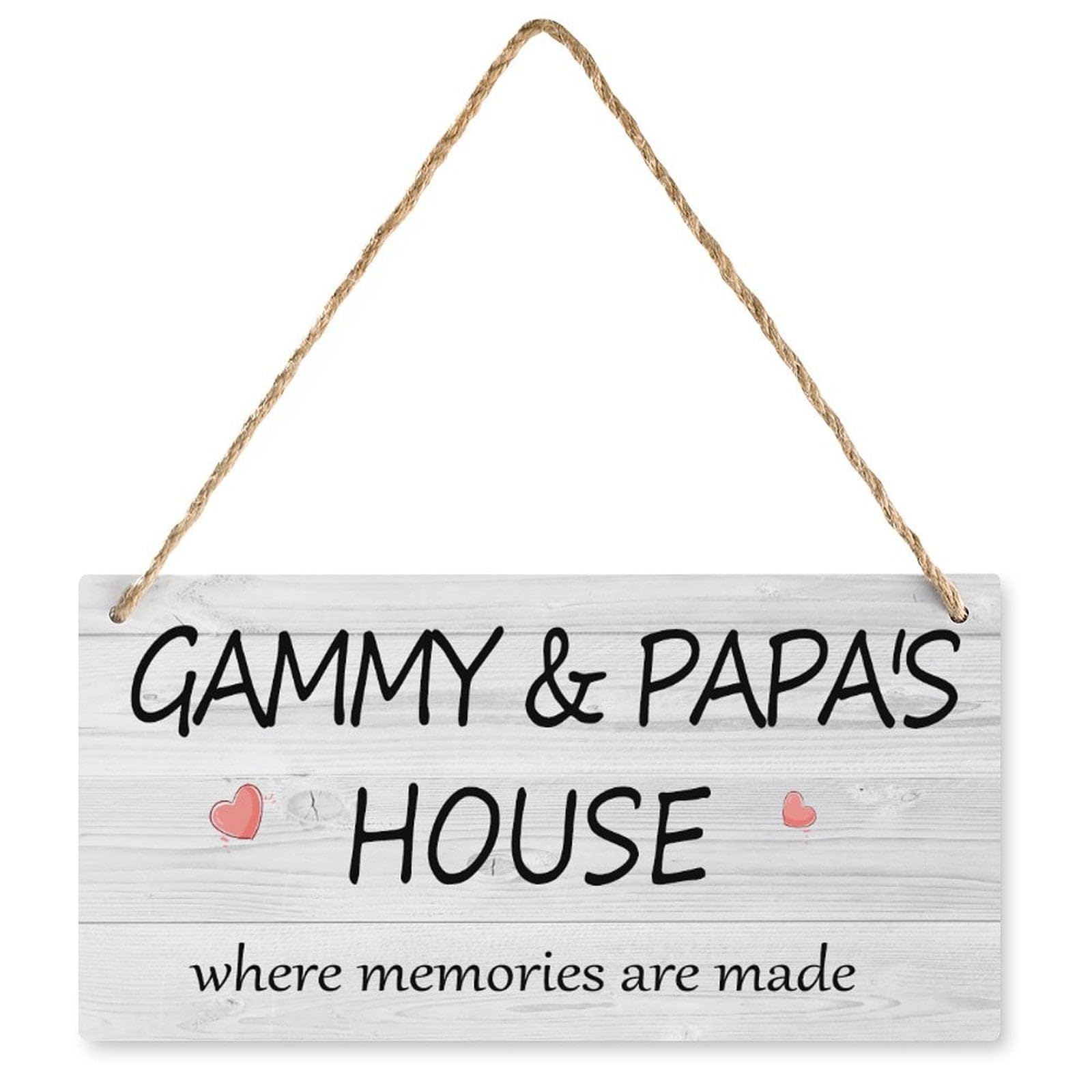 Gammy & Papa's House Wood Sign - Where Memories are Made | Distressed Wall Art & Gift for Grandparents | Perfect for Grandparents' Visits | 12X6 Inch