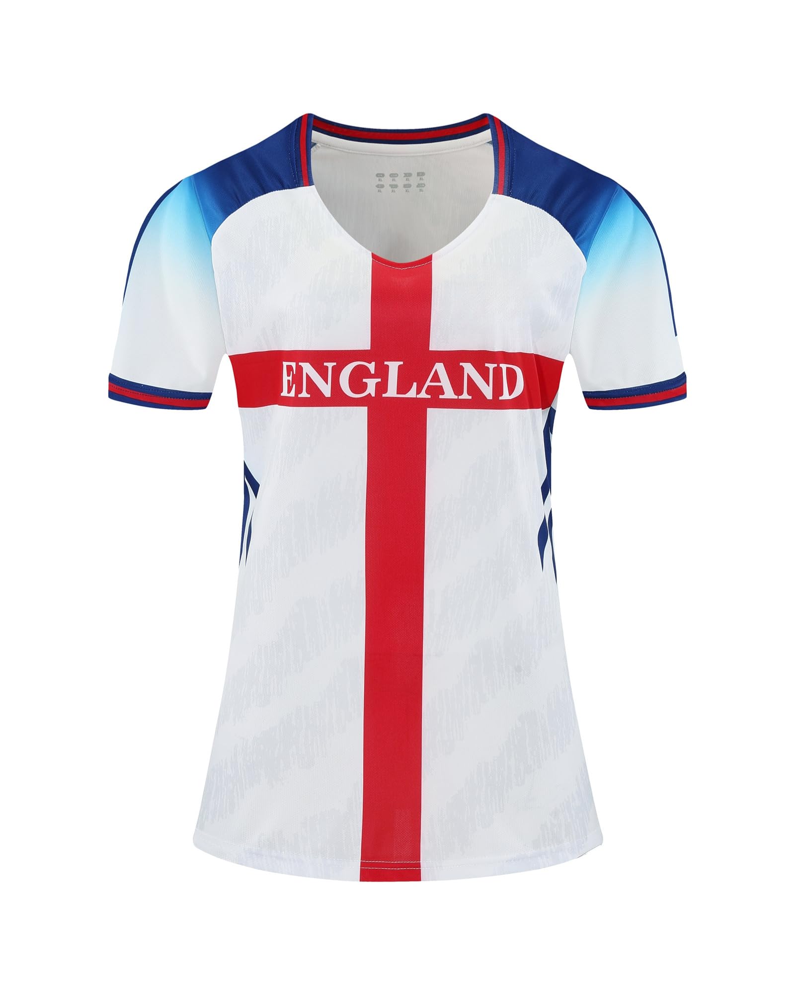 Women Football Jersey Sports Fans Outdoor Soccer T-Shirts Athletic Slim Fit Activewear Tops England White M