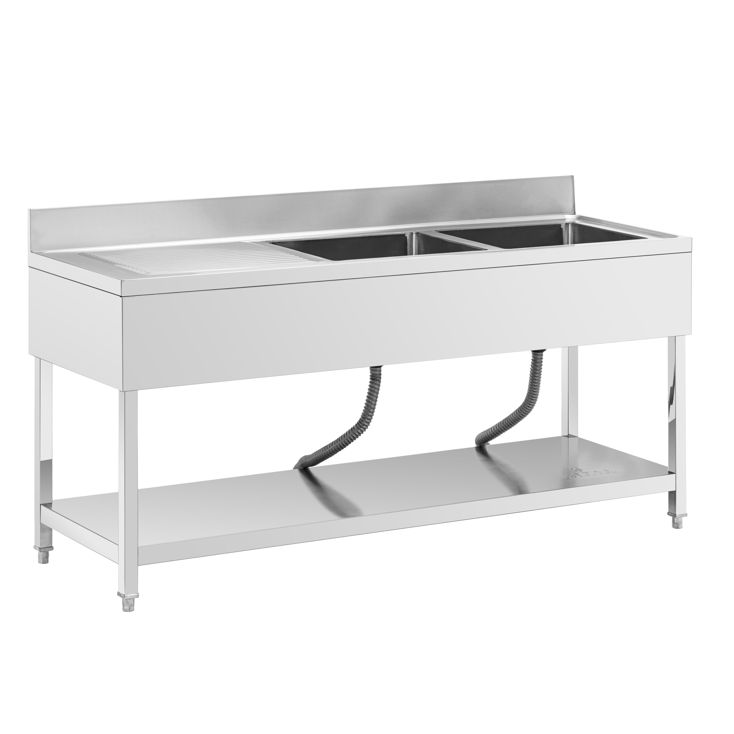 Royal Catering Lavelli Gastro 2 vasche da 500 x 400 x 250 mm in acciaio inox indipendente industriale