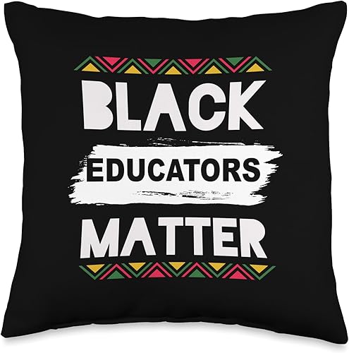 Educators Matter Black History Pride African Throw Pillow, 16x16, Multicolor
