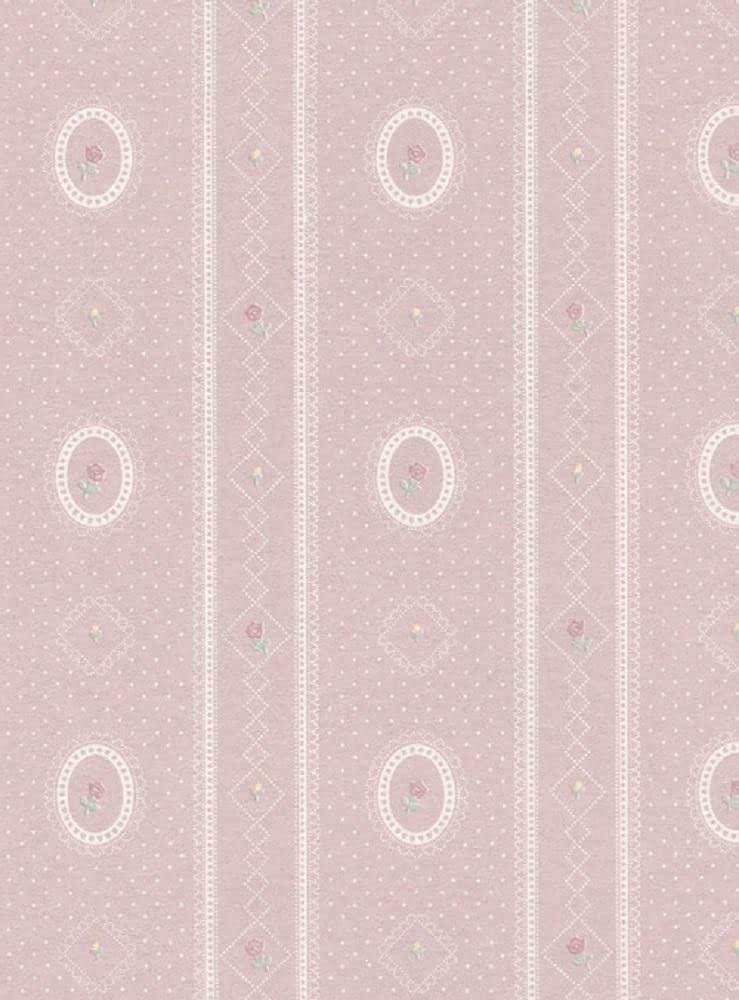 Melody Jane Dollhouse Cameo Stripe Reverse Grey Miniature Print Wallpaper 3