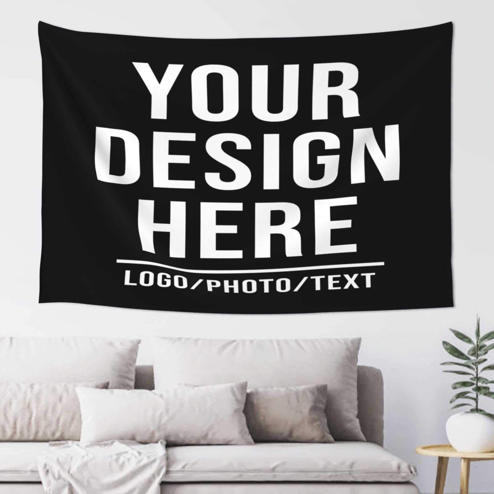 Xenorith Custom Tapestry，Personalised Tapestries,Custom Poster Add Your Text/LOGO，Image ，Wall Hanging Art Decor for Wedding banner，Photo backdrop，Family，Festival，Birthday Gifts 203 cm x 152 cm