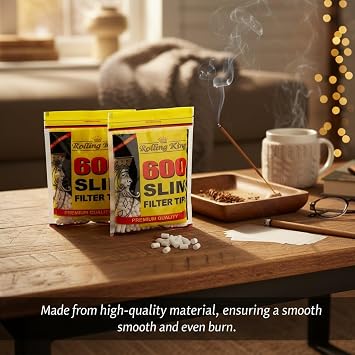 2x 600 Rolling King Slim Filter Tips – Bundled by GetInStyle Shop