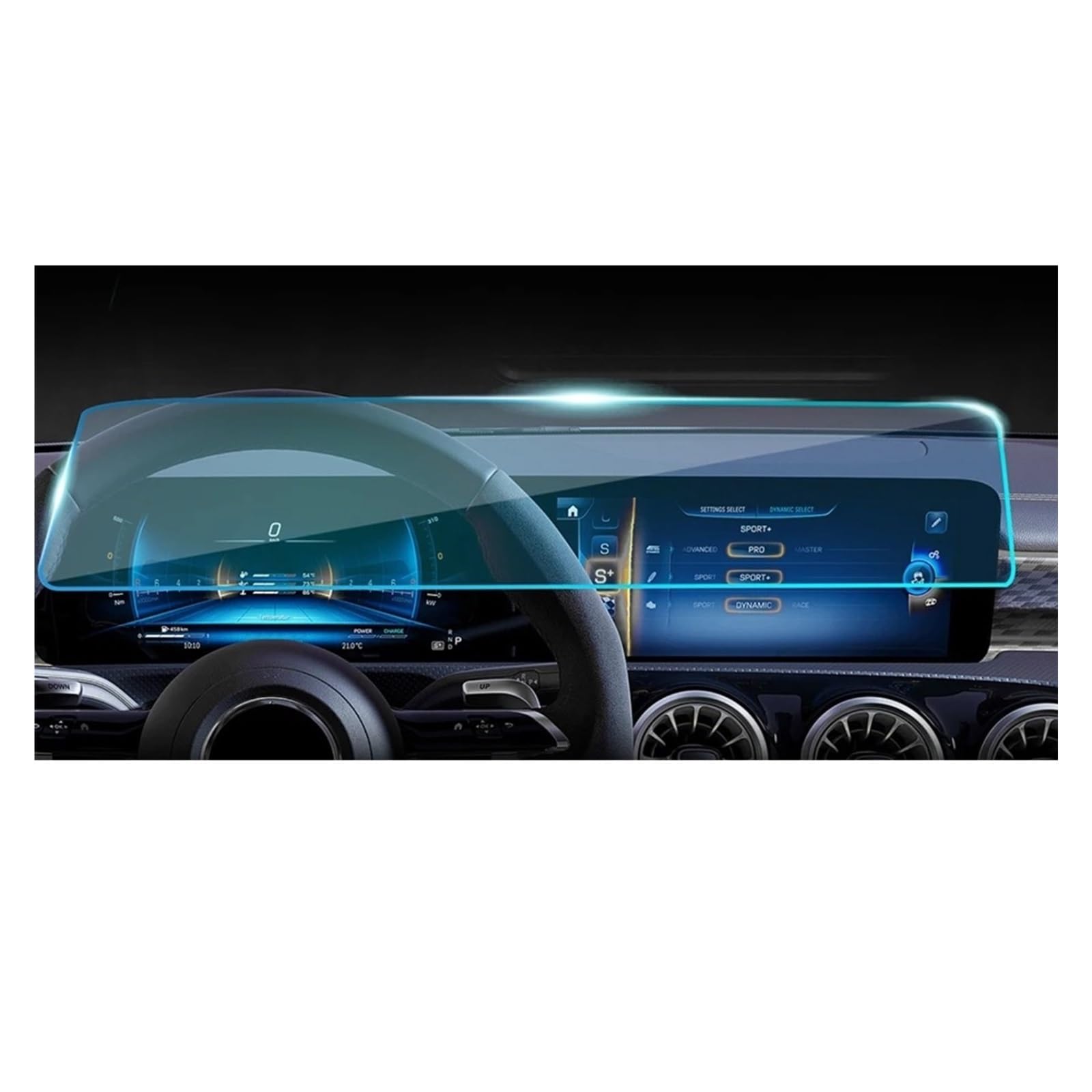 Navigation Displayschutz Für Benz A-Klasse W177 2 In 1 Gehärtetes Glas Film Schutz Auto Center Konsole GPS Navigation Bildschirm Display Displayschutzfolie