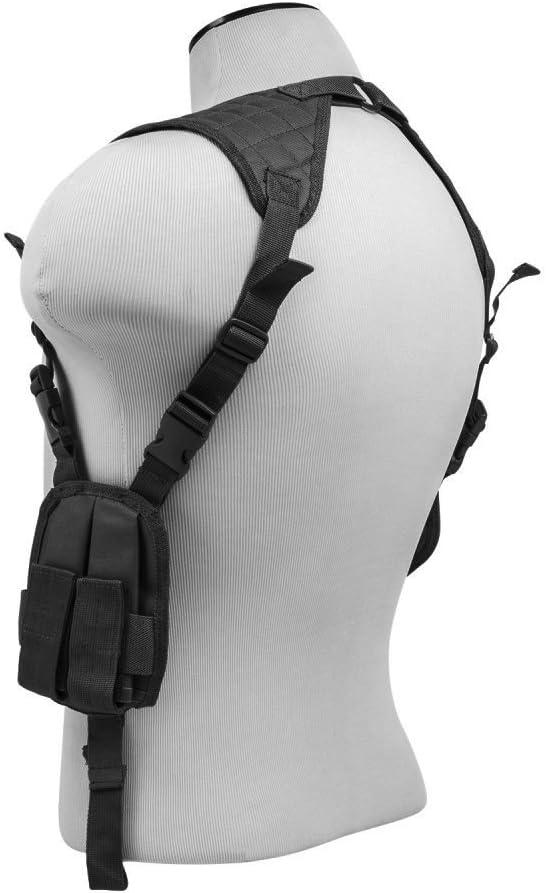Black Adjustable Ambidextrous Shoulder Holster with Mag Pouches fits Hk VP9 VP40 P2000 P30 SIG SP2022 Springfield XD Full Size Pistols