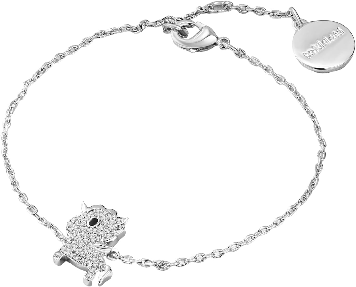 Tokidoki Unicorno Necklace Bracelet Earring Stud 14K Silvery Plated Unicorno Pendant Trendy Cubic Zirconia Crystal Choker Necklace for Daughter Niece Wife