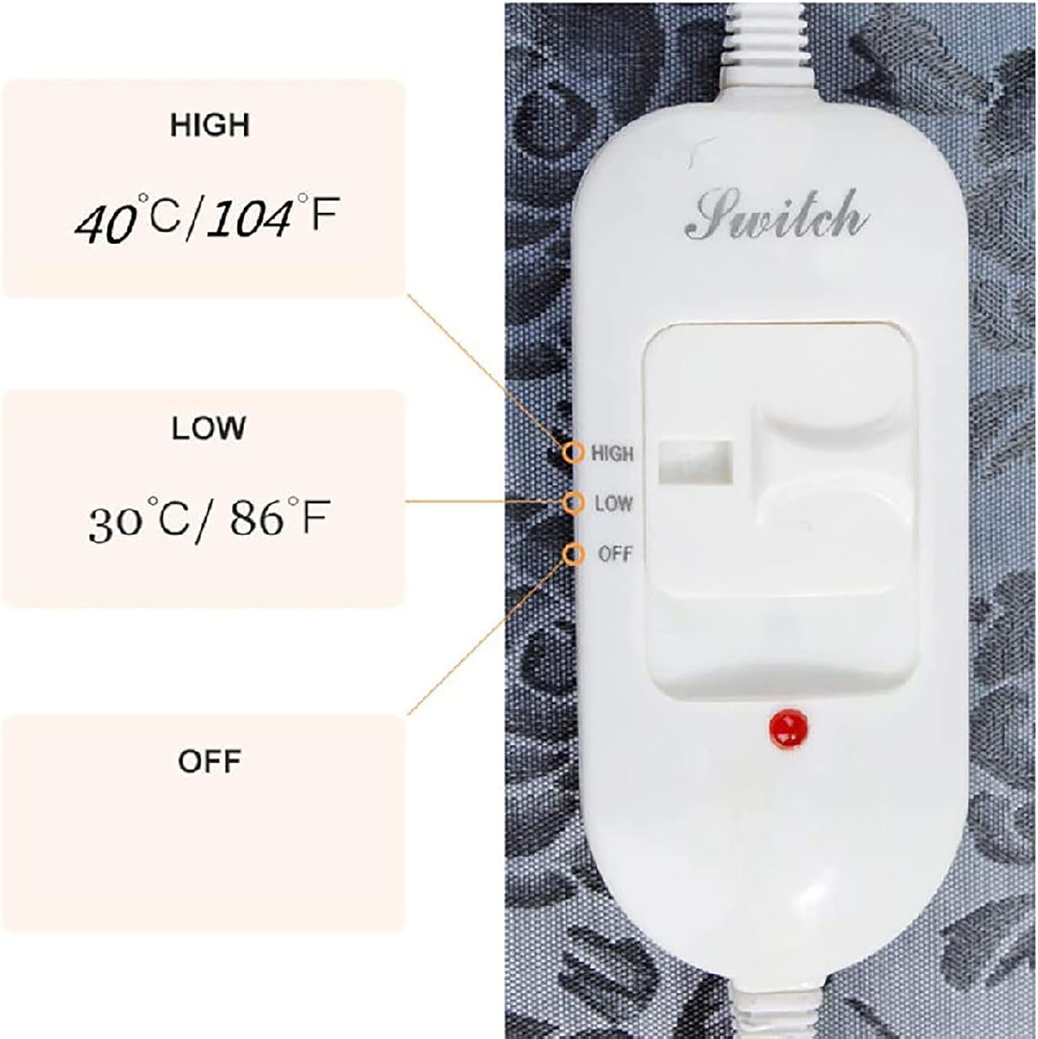 Electric Pet Heating Pad Winter Adjustable Temperature Chair Cushion Waterproof Warm Dog Bed with Bite-Resistant Wire Lightweight Soft Rabbit Mat