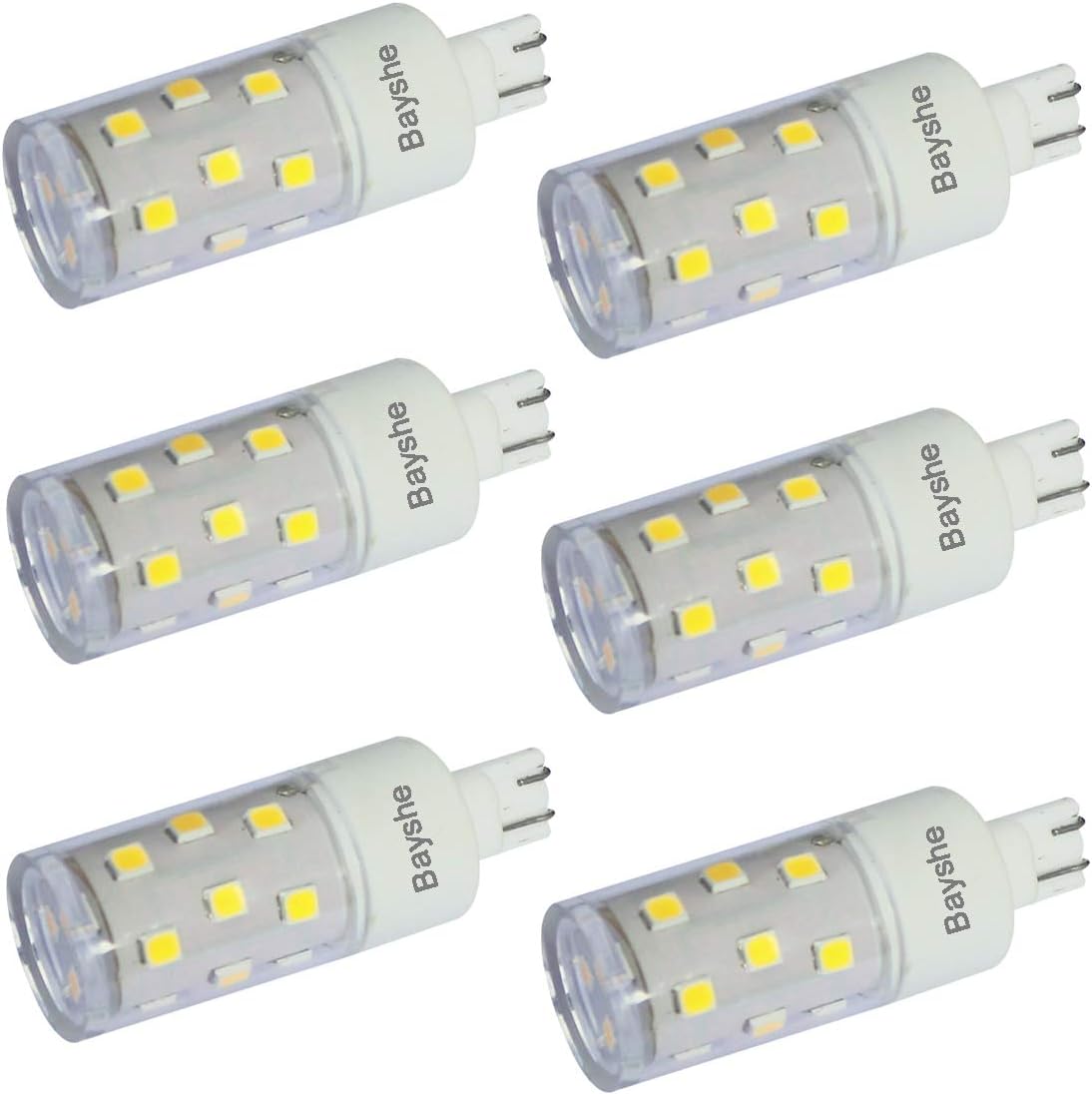 Bayshe T10 Wedge Base LED Light Bulb 3watt Equivalent to 30W Halogen 12VAC/DC for Camper RV Tailer Outdoor Landscape Patio Path Driveway Malibu Paradise Lighting(2700K Warm White)-8 Pack