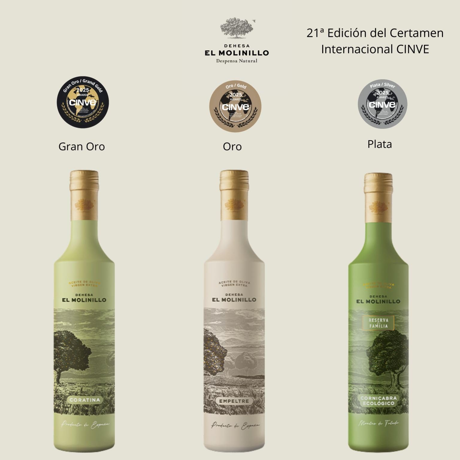 Dehesa El Molinillo | Extra za oliwa z oliwek odmiany Coratina - 500 ml szklana butelka.