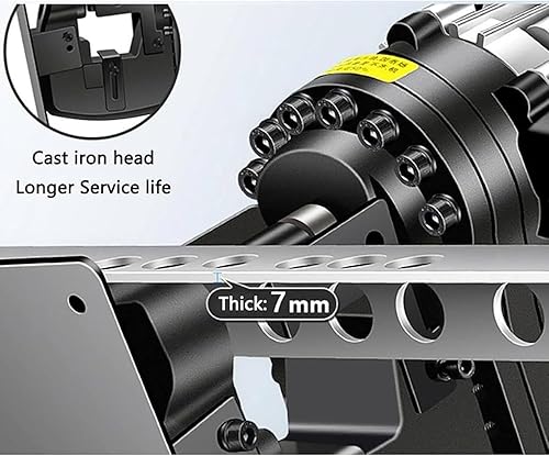Miniatura 6 de Perforadora hidráulica eléctrica de 1800 W, perforadora de agujero de metal, con interruptor de pie de enchufe rápido con 5 troqueles de punzonado