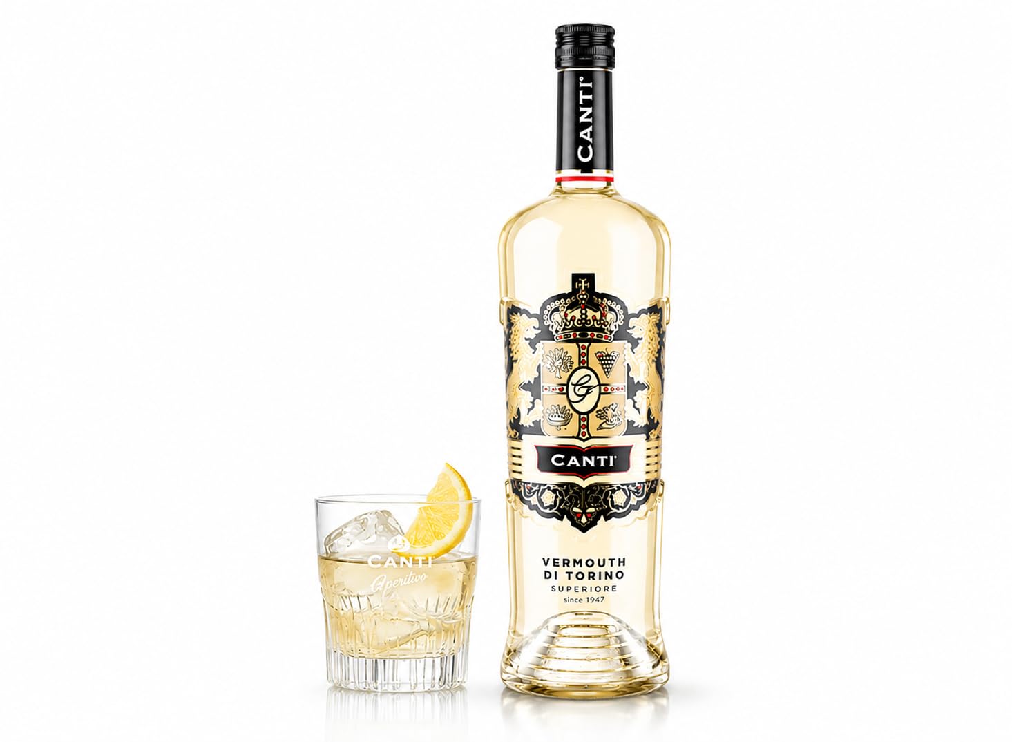 Canti - Vermouth Blanc Supérieur de Turin, Aperitif aux Notes Agrumées, Notes d'Épices, Fleurs et Absinthe Romaine, 1x1L 135