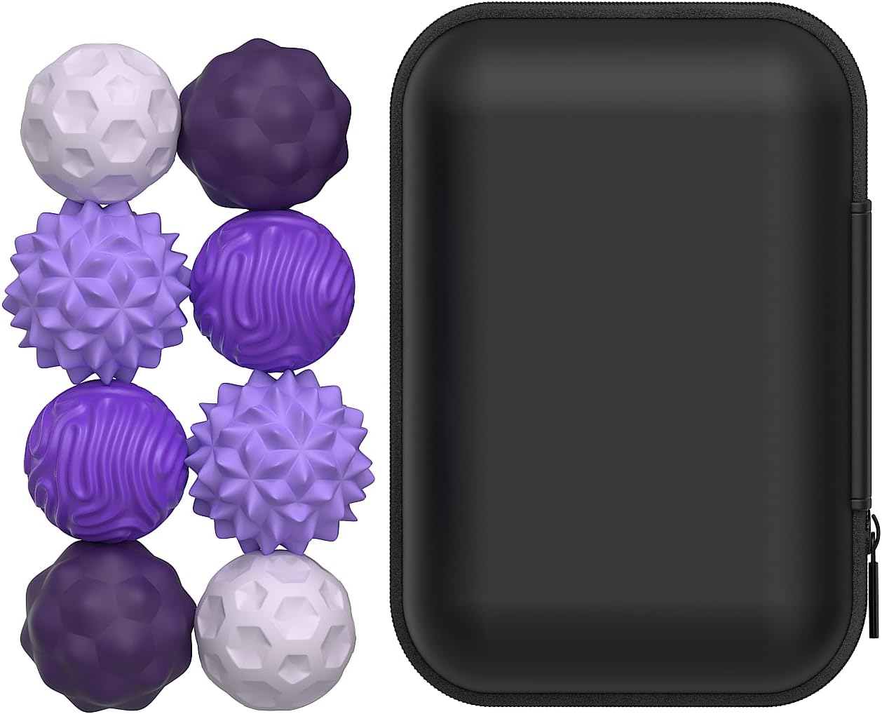 Silicone Magnetic Fidget Balls Toys, 8Pcs Attraction Textures Sensory Fidget Ball Toy with Silicone Shell for for Adults,Silent Desk Magnetic Stress Balls Fidget Toys, Stocking Stuffers for Teen Gifts