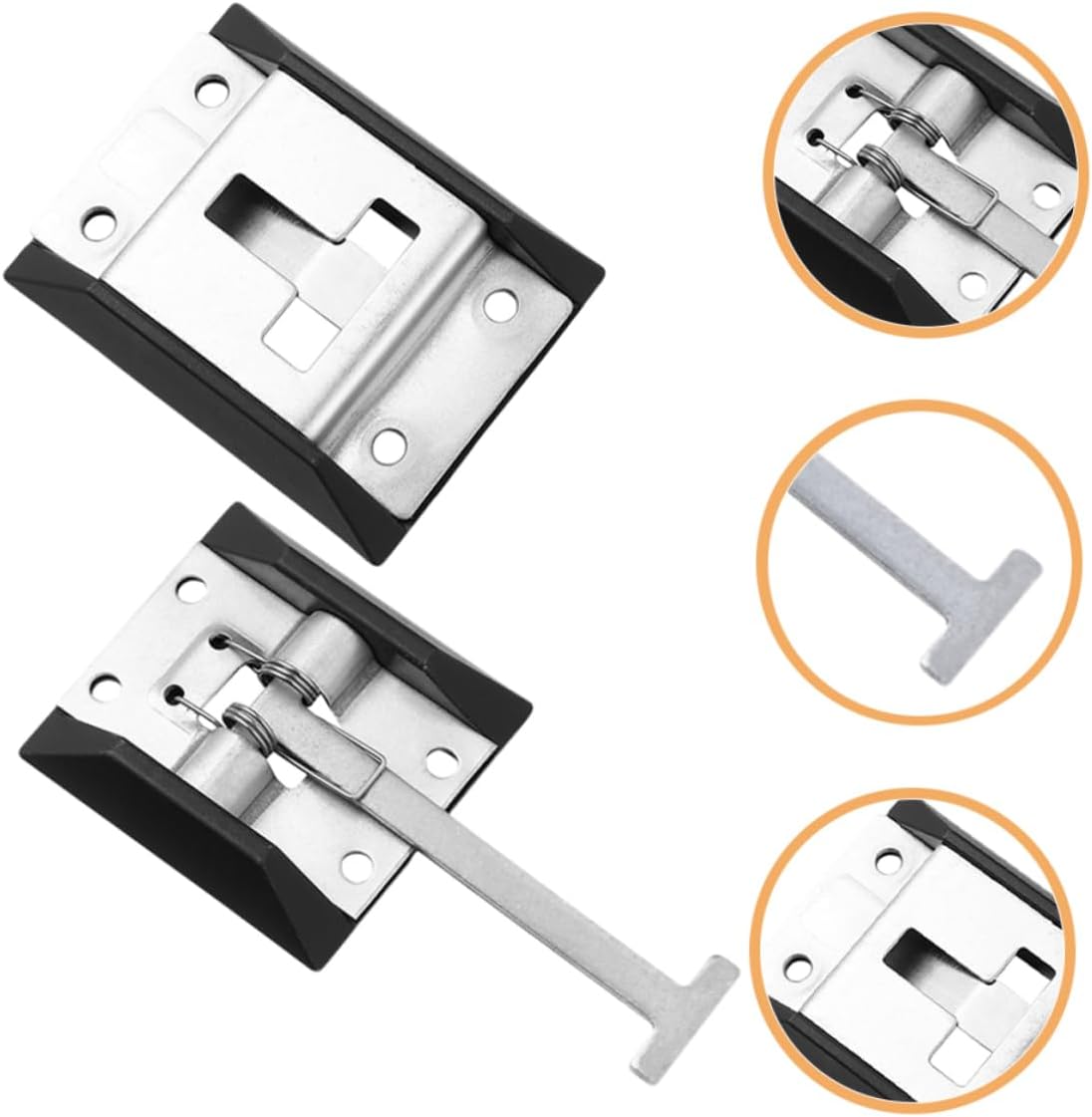 STOBAZA 2sets Trailer Door Latch Kit Rv Door Holder Zinc Coating for Cargo Trailer Easy Install