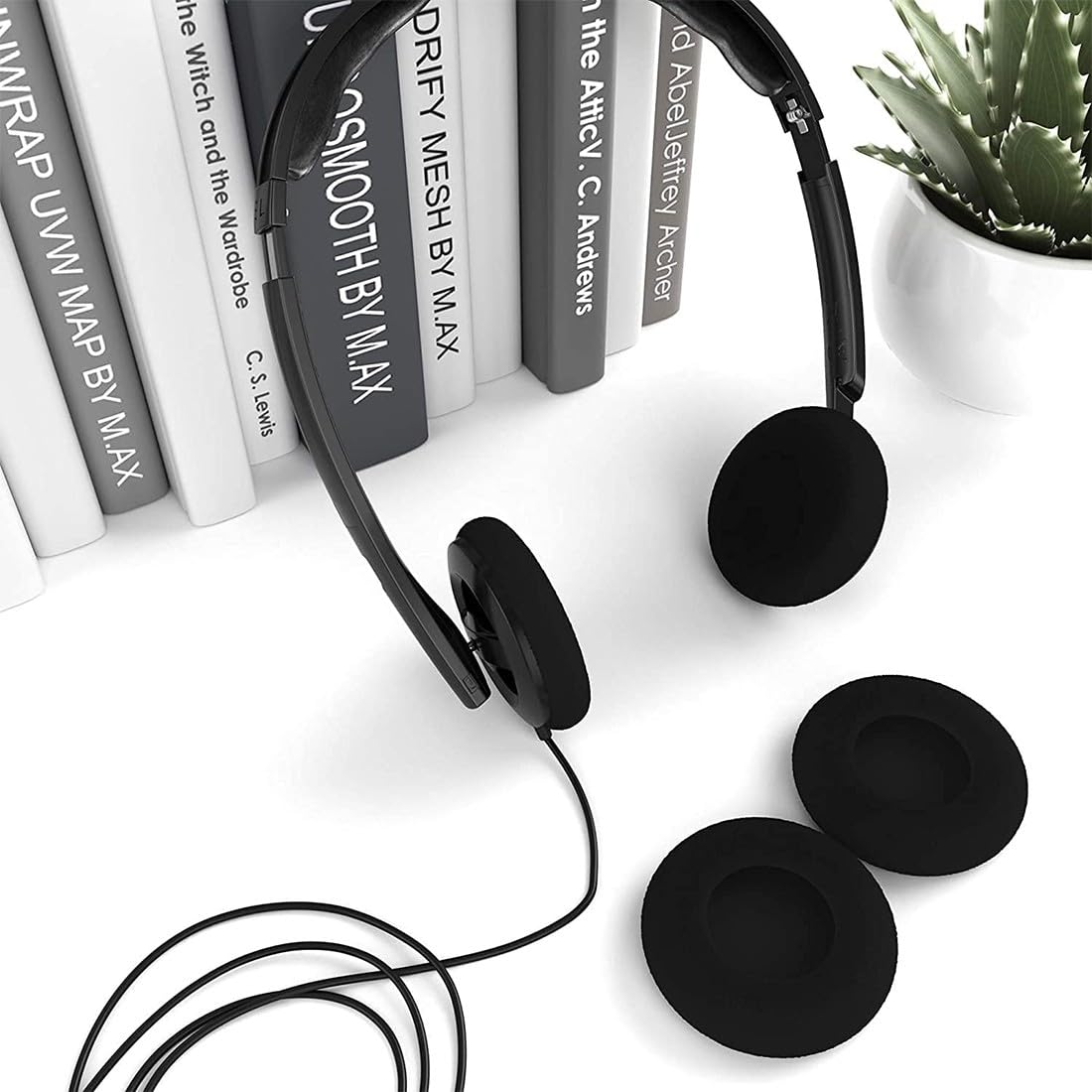 10 Pezzi Cuscinetti Auricolari per Cuffie, Schiuma Paraorecchie, Cuscinetti Auricolari di Ricambio Cuscinetti in Schiuma, Cuscinetti Auricolari di Ricambio Neri da 50 mm per Cuffie Audio