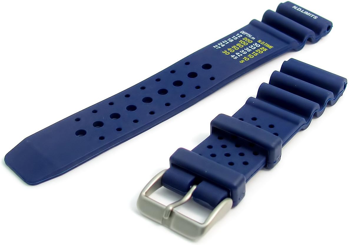 High-Grade Polyurethane Scuba Divers Watch Strap 22mm Navy Blue