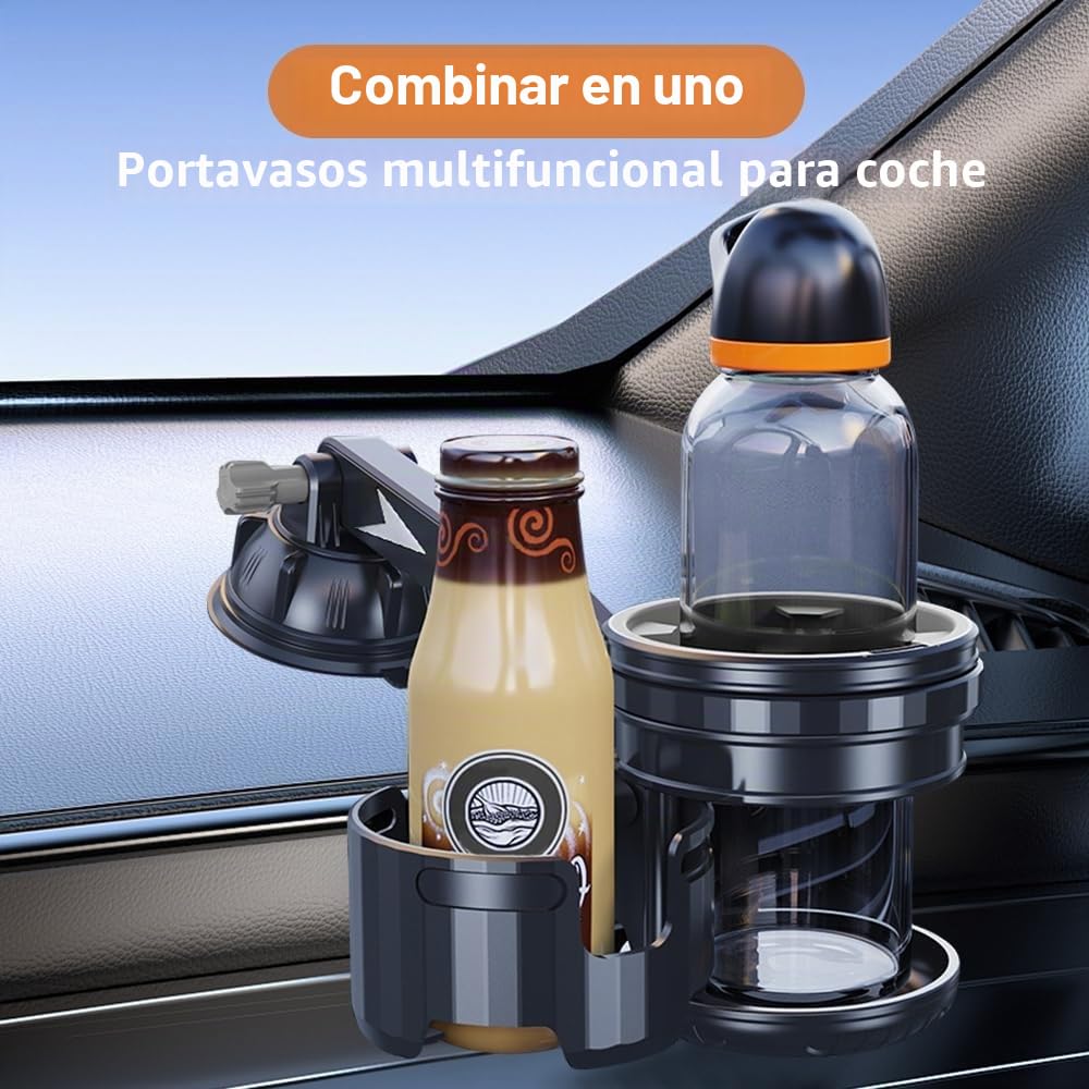 Portavasos Coche Ajustable Universal, Soportes para Botellas para Coche Plegable, Portavasos Botellas Cochespara Café Bebidas, Soporte para Vasos de Agua para Coche Camiones