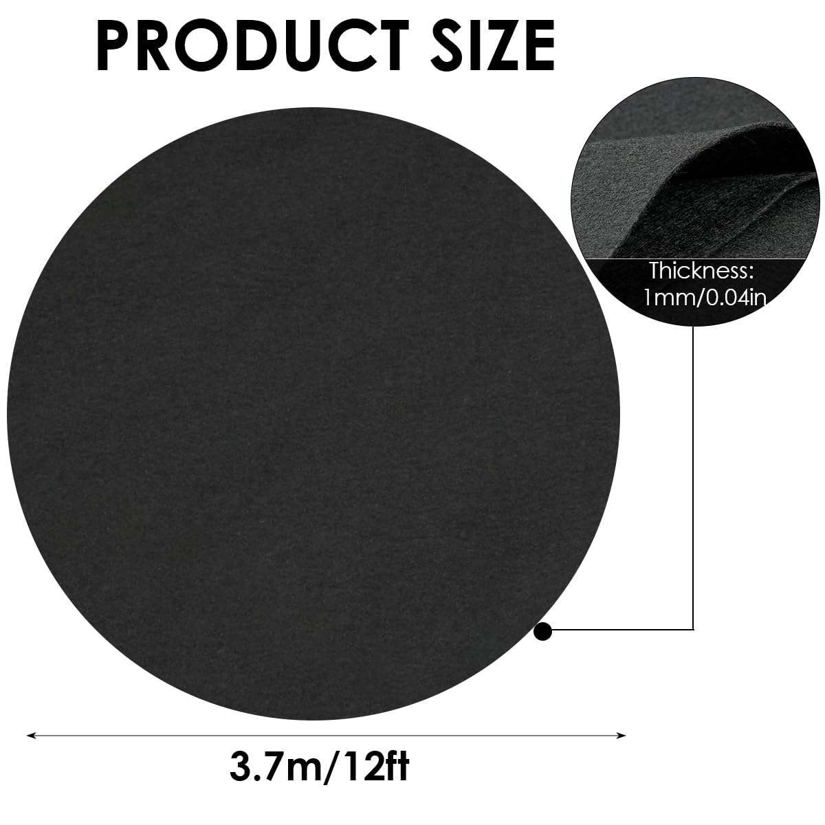 Redonda Base Piscina, 370cm Tapiz Suelo Piscina, Suelo Antideslizante Exterior Piscina, Protector Piscina Suelo, para Piscina Protector De Suelo Piscina Adecuado - Negro