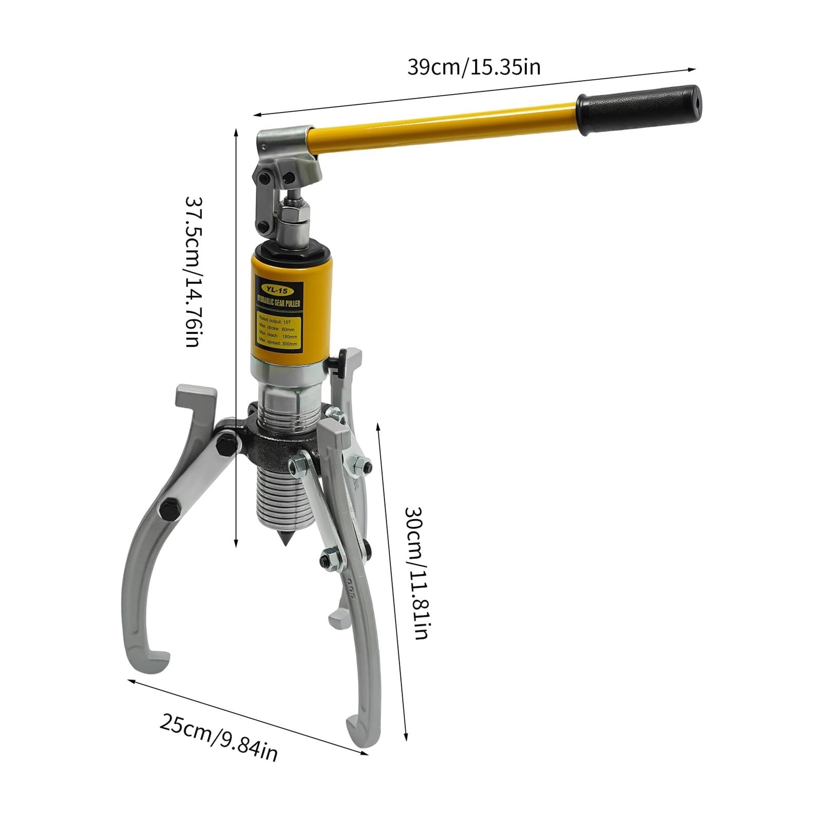 Hydrauliczny Ściągacz Zębaty 15T Z 3 Szczękami, Łożysko Ze Stali Węglowej Regulacją Rozstawu I Wysięgu Pierścień Wewnętrzny Do Warsztatów Maszyn Rolniczych łAtwa ObsłUga