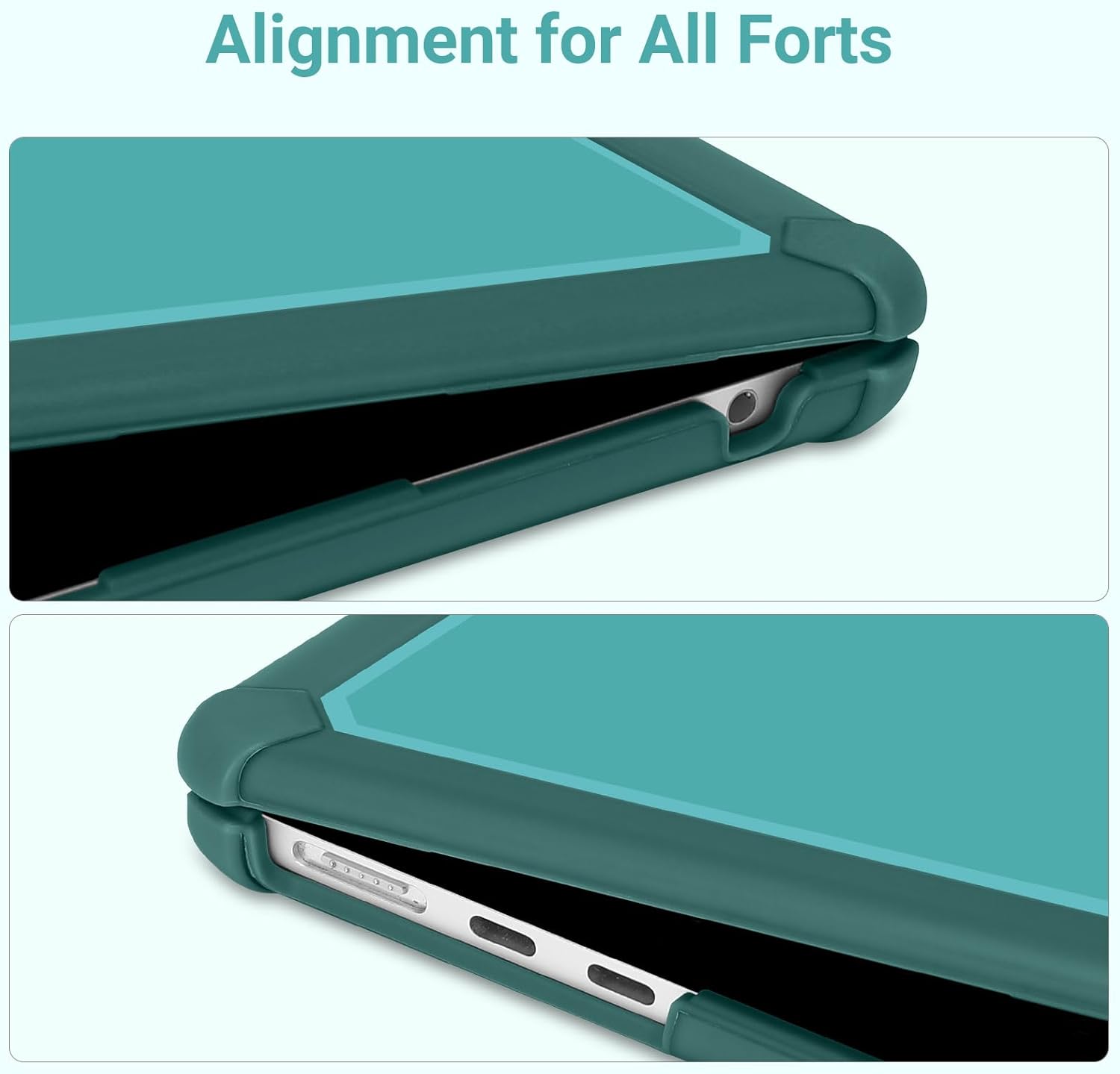 MOSISO Compatible with MacBook Air 13 inch Case 2026 2025 2024-2022 M4 A3240 M3 A3113 M2 A2681, Crack-Resistant Heavy Duty Protective Hard Case with TPU Bumper&Keyboard Cover&Screen Film, Teal Green - Image 7