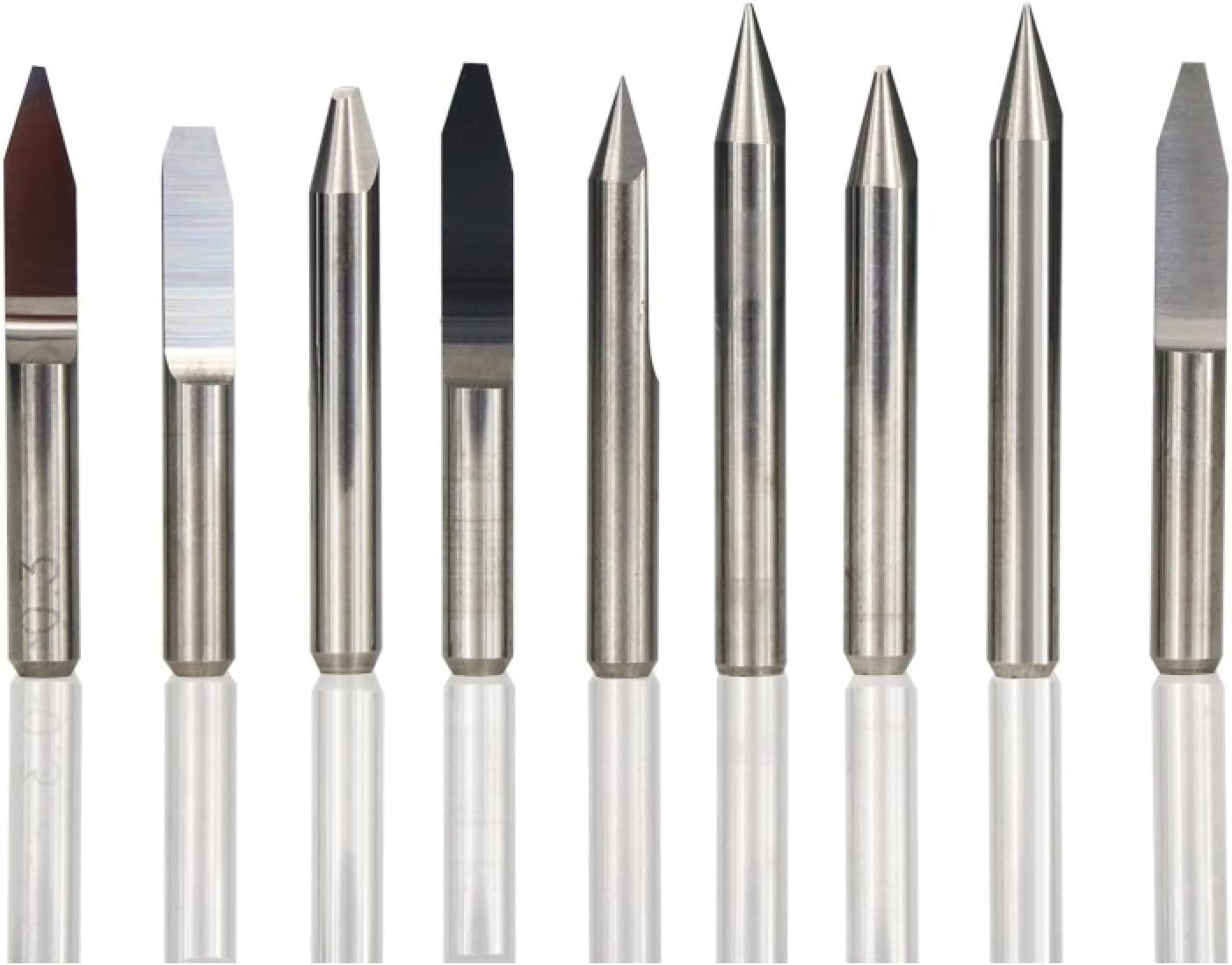Drill Bit 10pcs Carbide End Mill 3.175mm Shank V Shape Tip Carving Cutter 3D Milling Cutter,10pcs Degree30x0.1mm