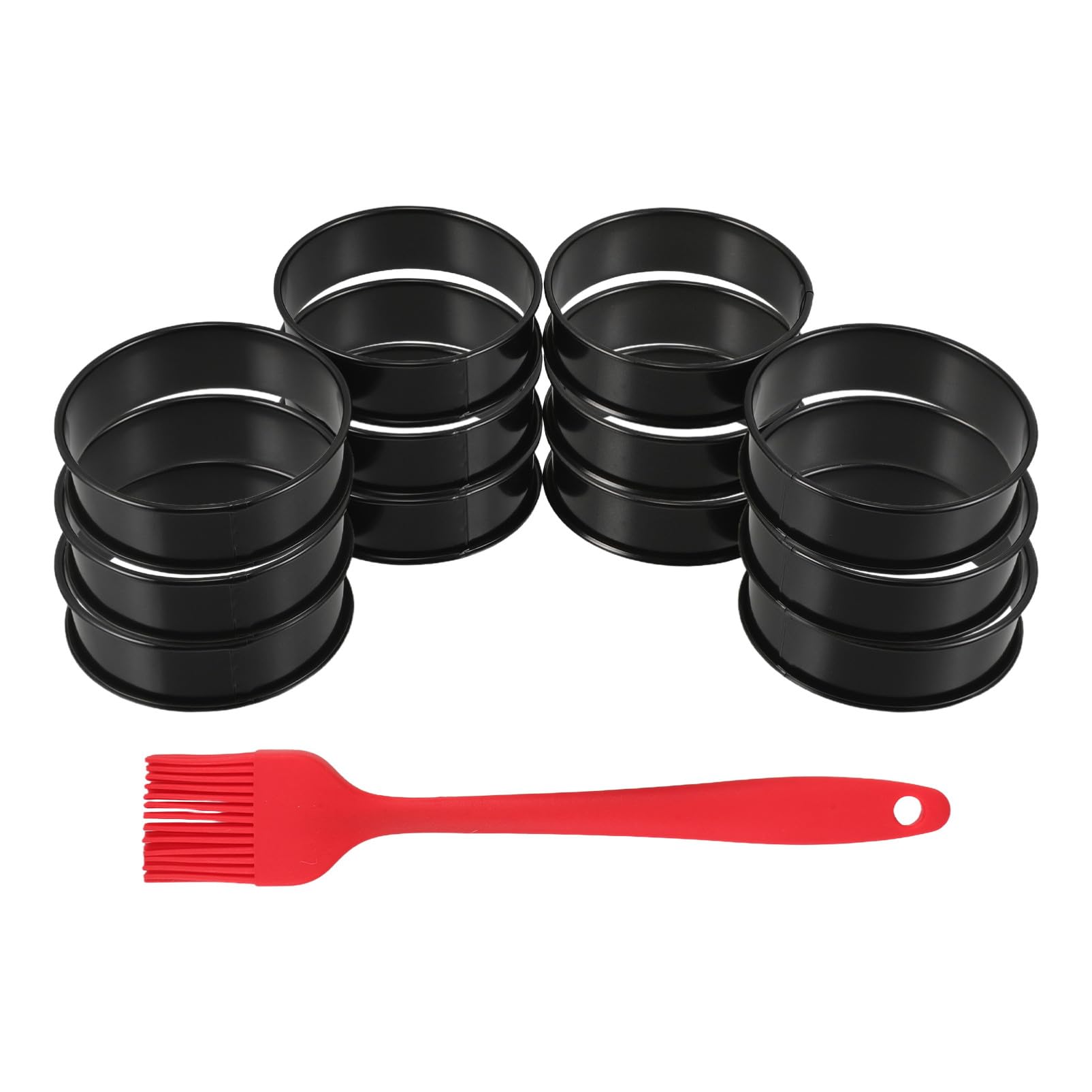 Juego de Moldes Redondos para Muffins de Acero Inoxidable, 12 Piezas