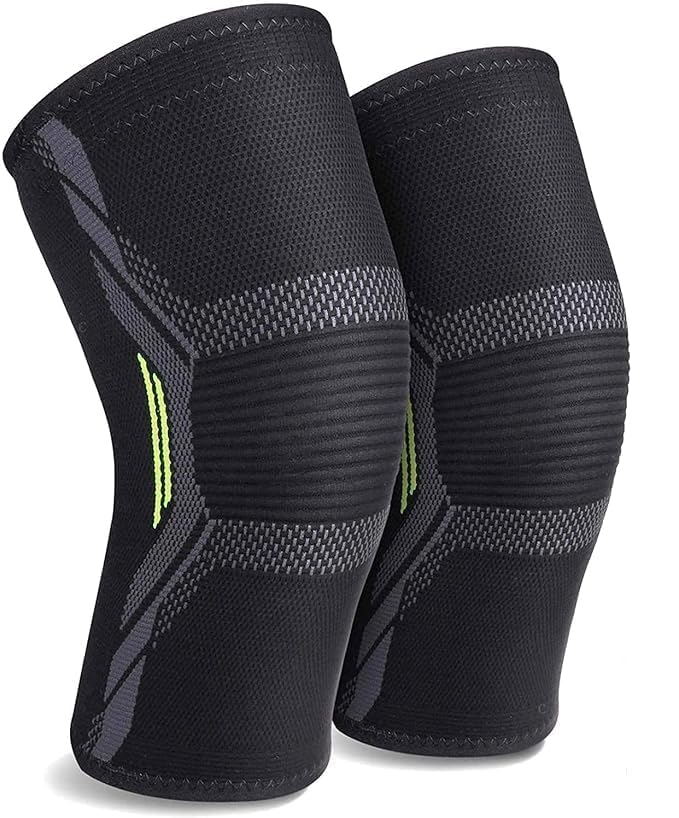 Star SAI Collection- Compression Knee Support Brace – Advanced Wide Coverage Protection for Men & Women, Gym, Sports, Workout, Running & Cycling (Black, 1 Pair) (L)-image-2