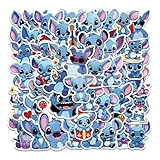 55pcs Lilo & Stitch Cartoon Anime Stickers Laptop Computer Bedroom Wardrobe Car Skateboard Motorcycle Bicycle Mobile Phone Luggage Guitar DIY Decal (Lilo & Stitch 50)