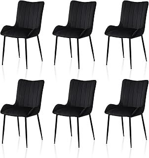 TUKAILAi Dining Chairs Set of 6 Velvet Uphols...,