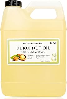 Dr Adorable - 32 oz - Kukui Nut Oil - 100% Pure Natural Organic Cold Pressed