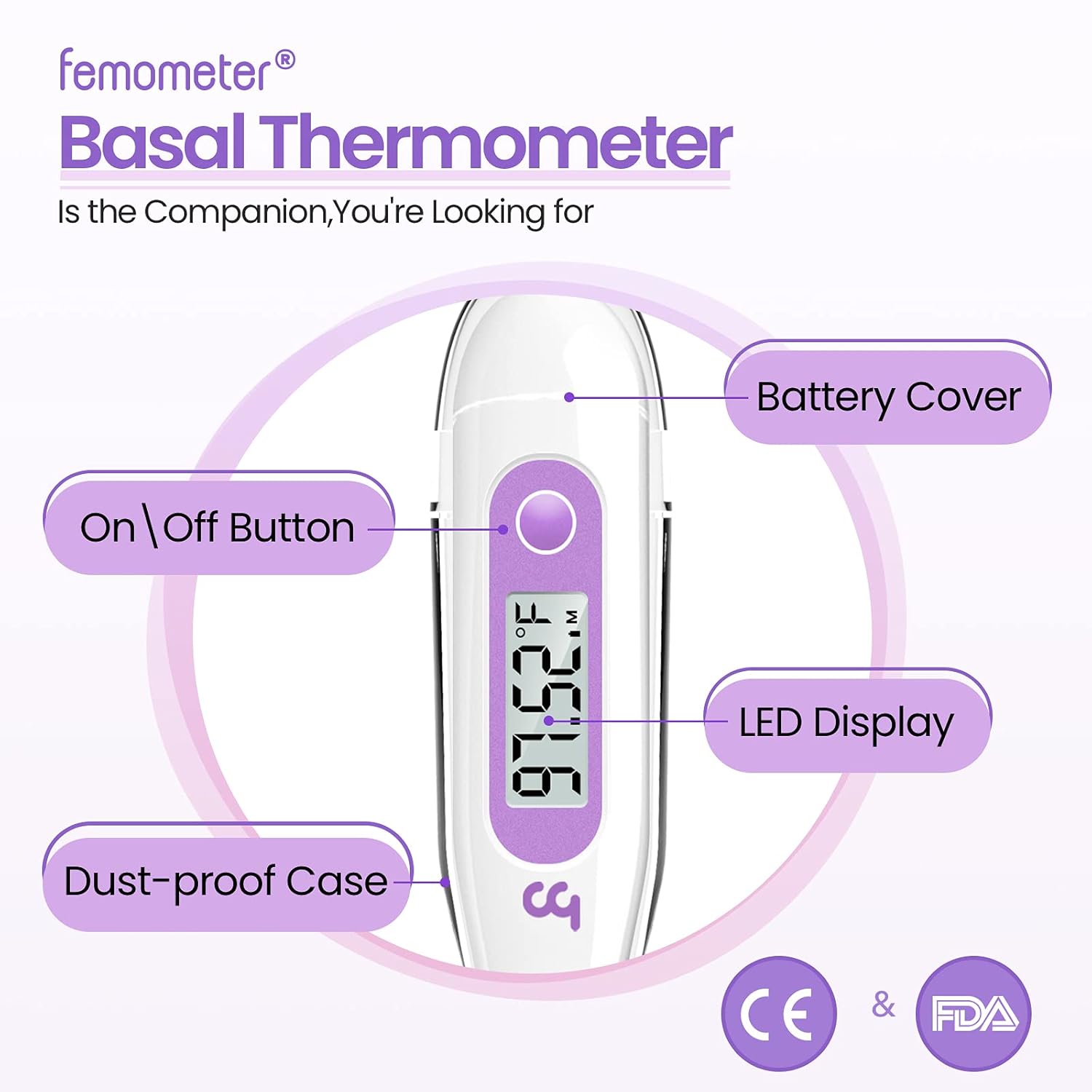 Digital Basal Thermometer, 1/100th Degree High-Precision Oral Thermometer with Memory Recall, Waterproof Body Thermometer for Fever, Accurate Digital Thermometer : Health & Household