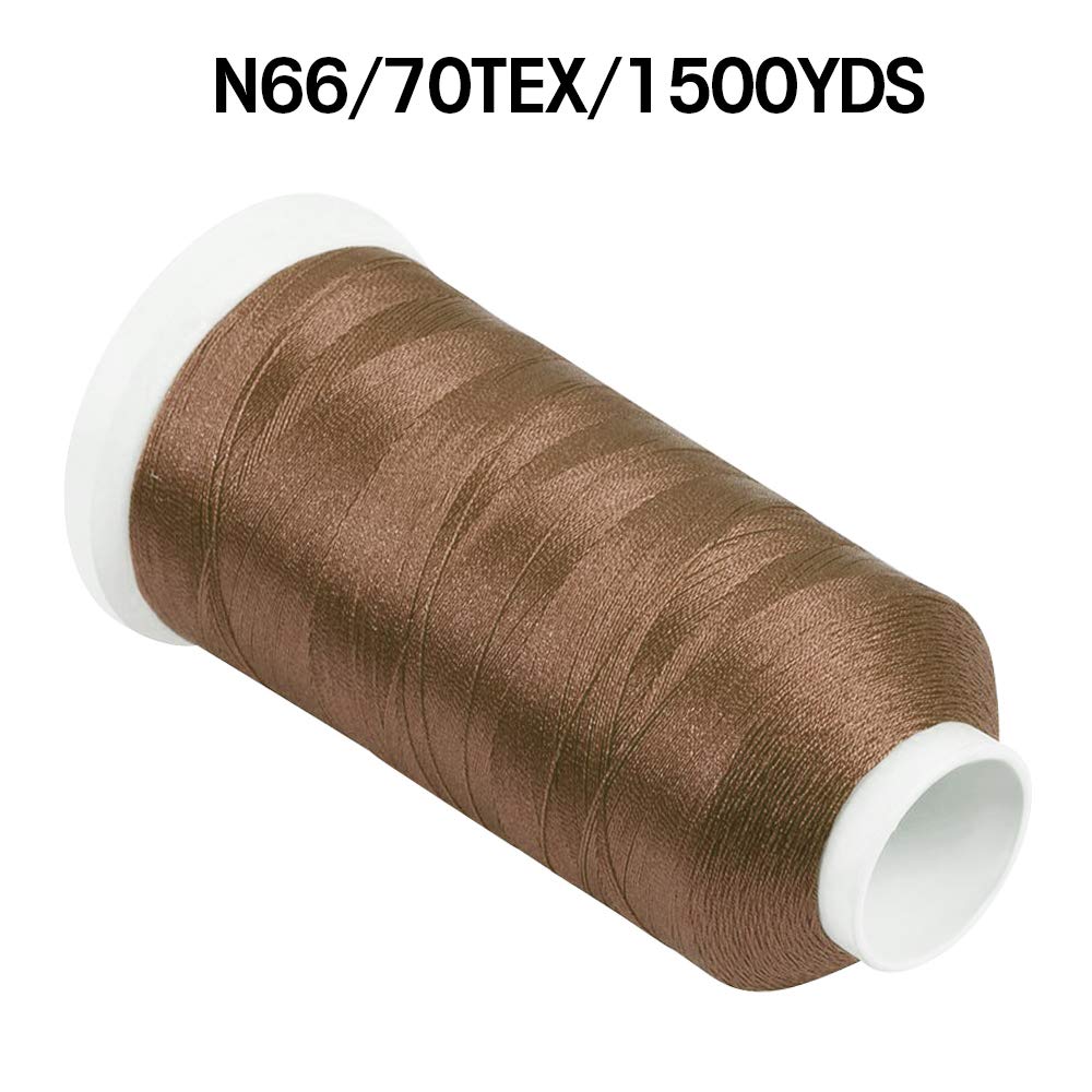 Hilo de nailon para costura, piel, tela vaquera, resistente, N66 1500 yardas, tamaño 69 T70