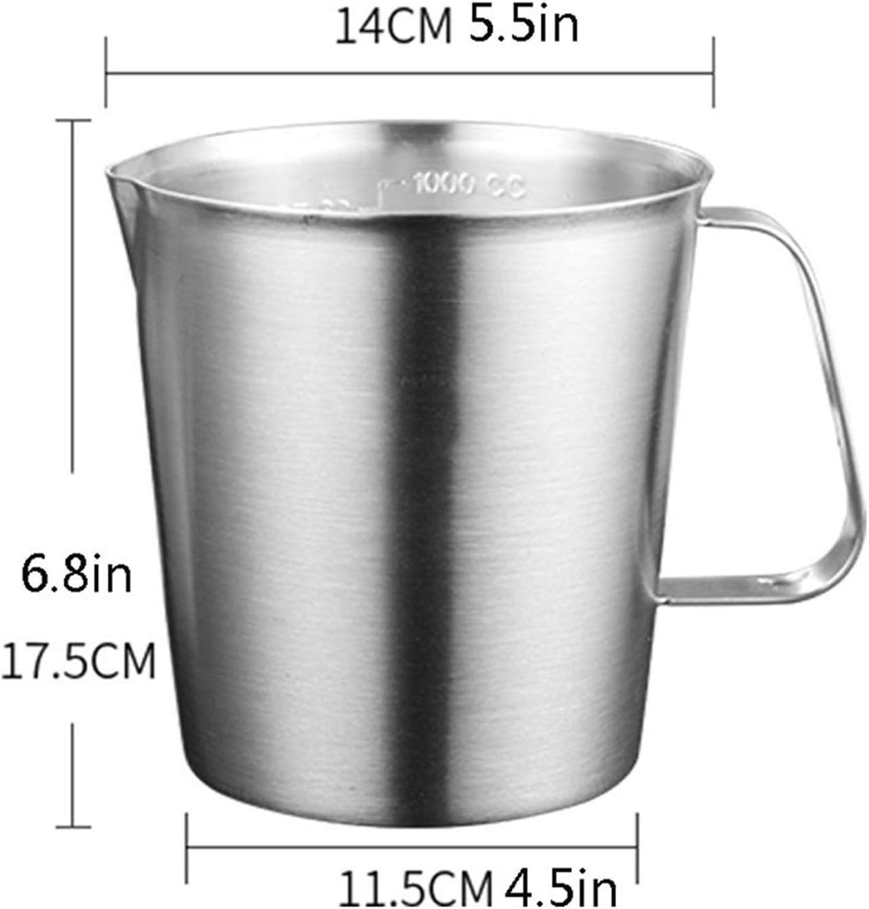 Gravy Bowl Stainless Steel Milk Froth Pot Large Capacity Measuring Cup Household Creamer Latte Art Coffee Latte Cappuccino Coffee Gravy Boat(C)