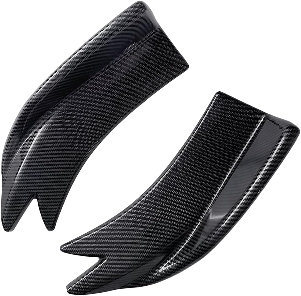 Universal Rear Diffuser Car Spoiler, Rear Bumper Lip Body Canard Spoilers Black Lip Side Skirt Spoiler Splitter Protector Exterior Decoration Trim Kit Anti-Scratch (17.7inch,Carbon Fiber)