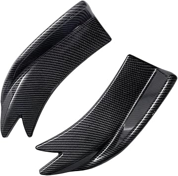 Universal Rear Diffuser Car Spoiler, Rear Bumper Lip Body Canard Spoilers Black Lip Side Skirt Spoiler Splitter Protector Exterior Decoration Trim Kit Anti-Scratch 10.6inch,Carbon Fiber