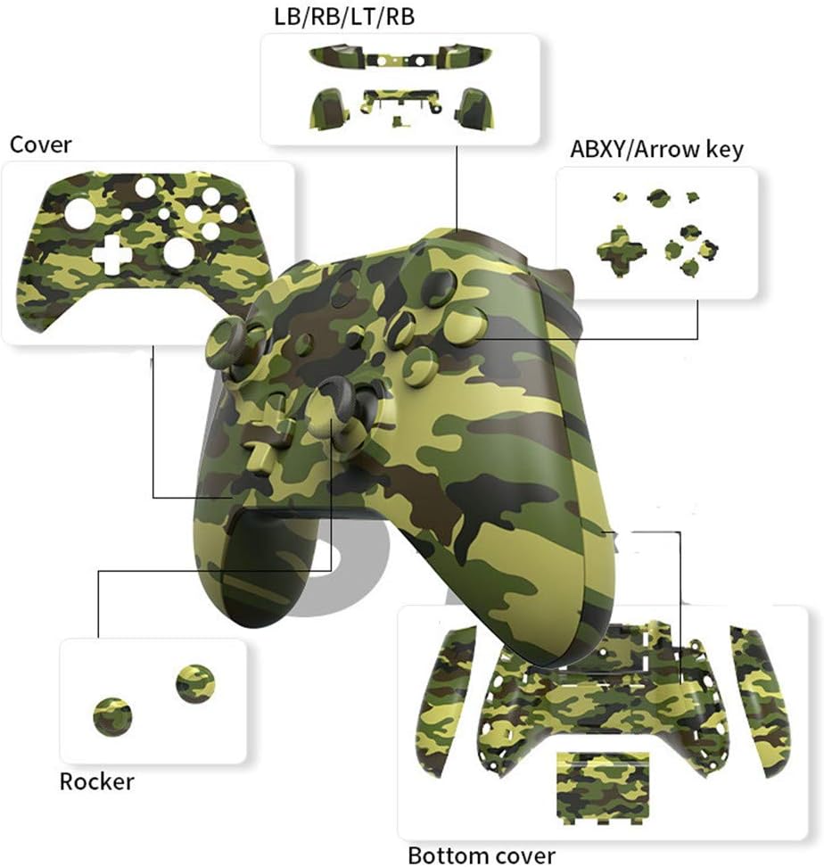 Full Housing Shell for -Xbox One S Hydro Dipped Replacement Case with Buttons Kit for -Xbox One Slim Wireless Controller,Slim Case Accessories Mod Kit