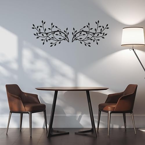 Miniatura 4 de Txkrhwa 2 piezas de metal hoja de árbol decoración de pared de hoja de olivo de vid arte de pared artístico para colgar en la pared, escultura