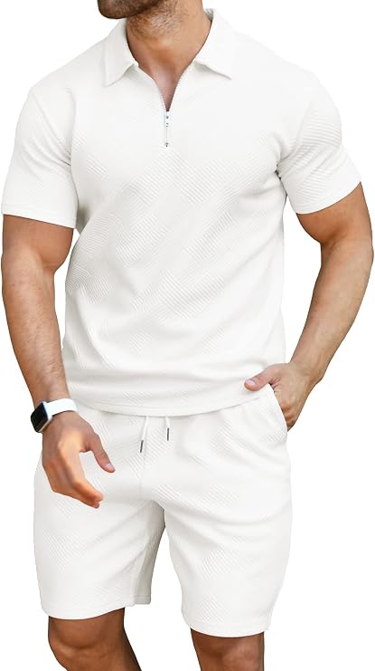KUYIGO Men's Shorts Set Summer Outfits Fashion Casual 2 Piece Tracksuit