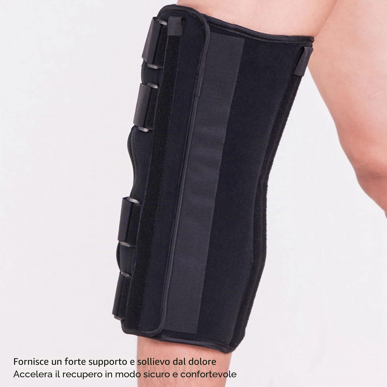 Ginocchiera, Supporto per Ginocchio con 3 Pannelli Regolabili, Immobilizzatore della Gamba del Ginocchio per Distorsioni, Lussazioni, Lesioni, Stabilizzatore del Ginocchio per Uomini e Donne(XL)