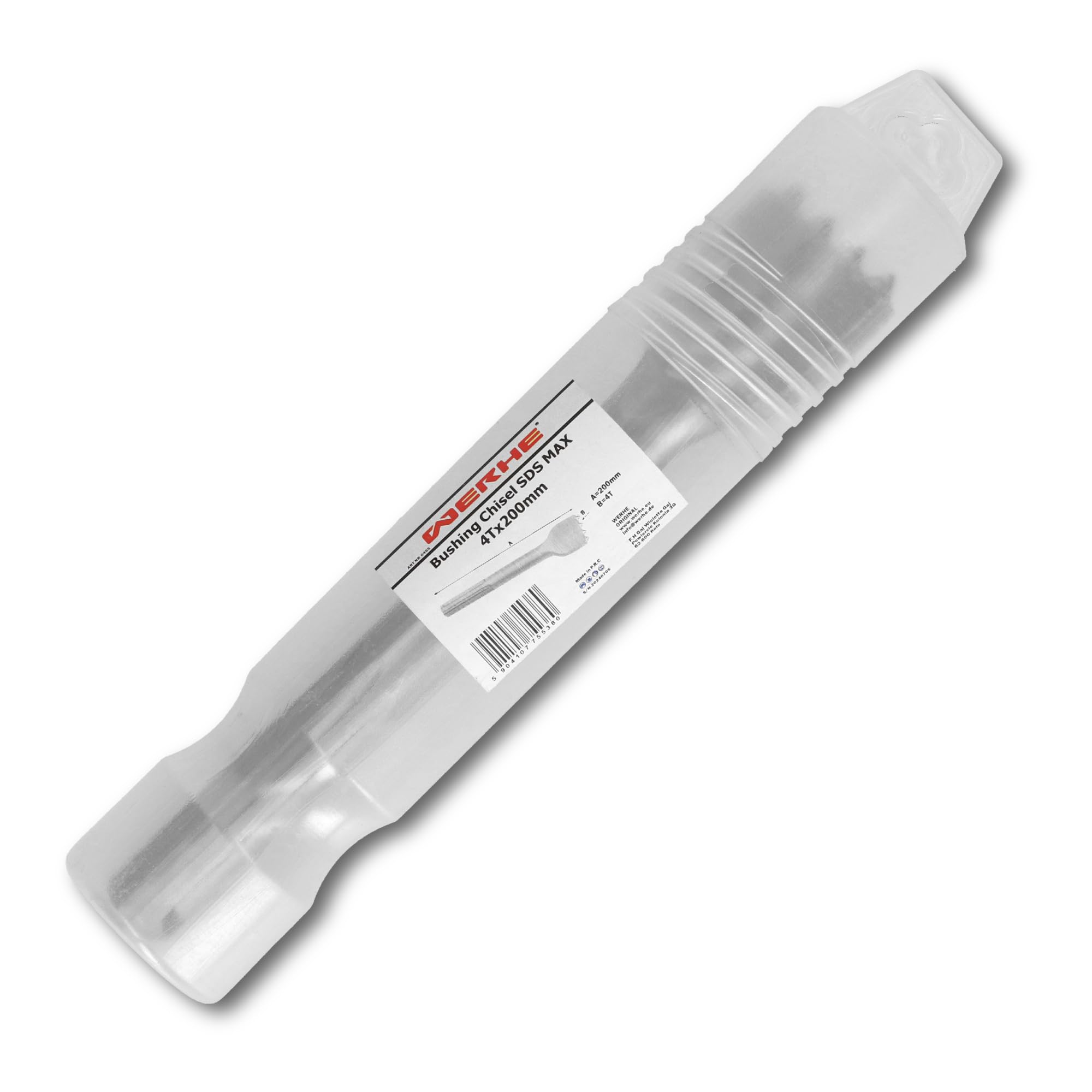 Scalpello martellatore WERHE SDS MAX 4 denti, 200 mm – Per la lavorazione di calcestruzzo e pietra