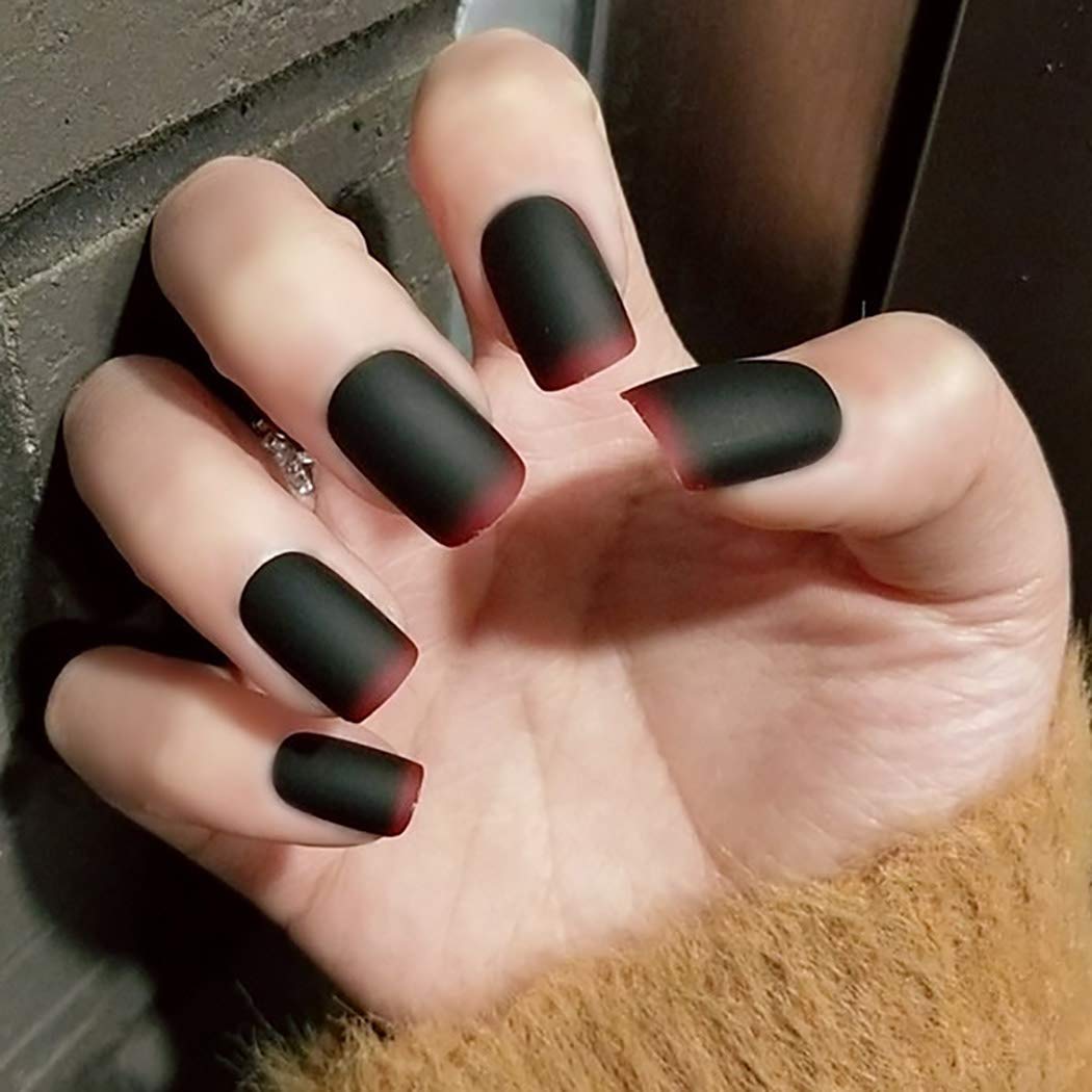 Amazon.com: Sethexy 24Pcs Matte False Nails Black Red Head Short Square Chic Fake Nails Full Cover Salon Nails Art Clip on Nails for Women and Girls : Beauty & Personal Care Amazon.com: Sethexy 24Pcs Matte False Nails Black Red Head Short Square Chic Fake Nails Full Cover Salon Nails Art Clip on Nails for Women and Girls : Beauty & Personal Care