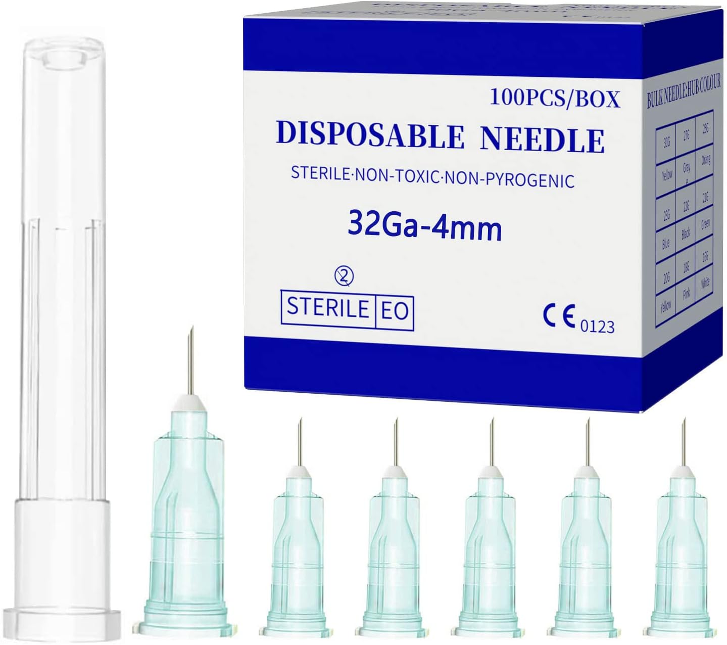 PENACUL 32 Gauge 4mm Luer Lock Lab Needle, Pack of 100 (Sterile, Plastic, 100 Pieces)