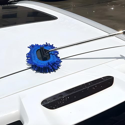 Miniatura 5 de Herramienta limpiadora de parabrisas, kit de limpieza de ventana interior del automóvil con mango extensible, almohadilla de microfibra de primera